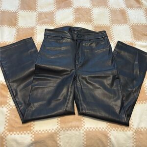 Ann Taylor Black faux Leather cropped Jeans